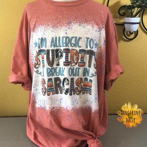 NEW ADULT UNISEX XLARGE Handmade "Sarcasm" Bronze Tee